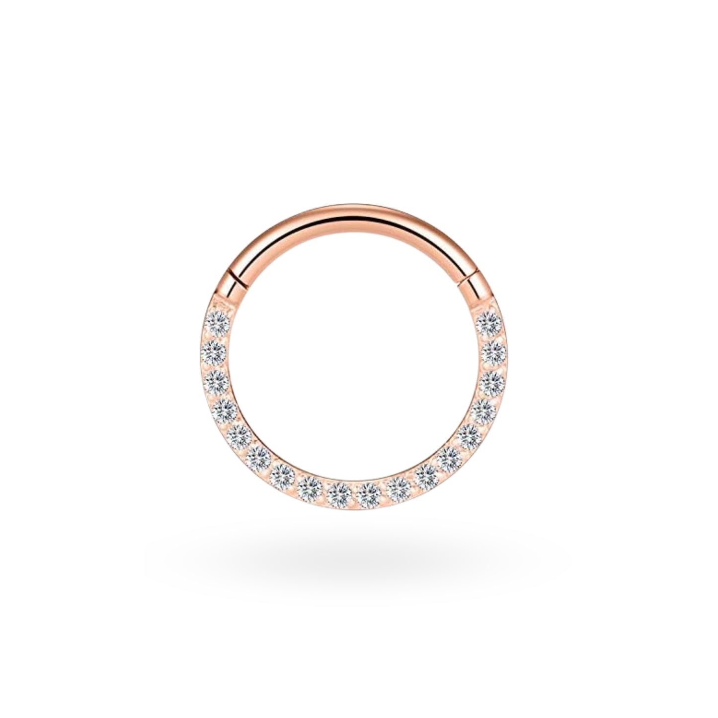 Titanium Side Studded CZ Clicker Hoop