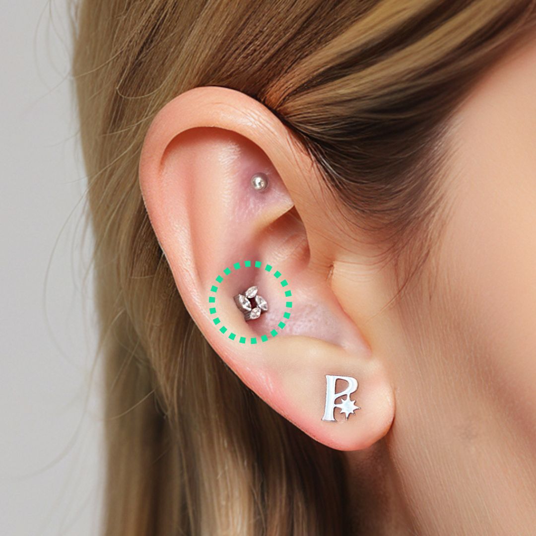 Marquise Square Wreath Flatback Titanium Earring