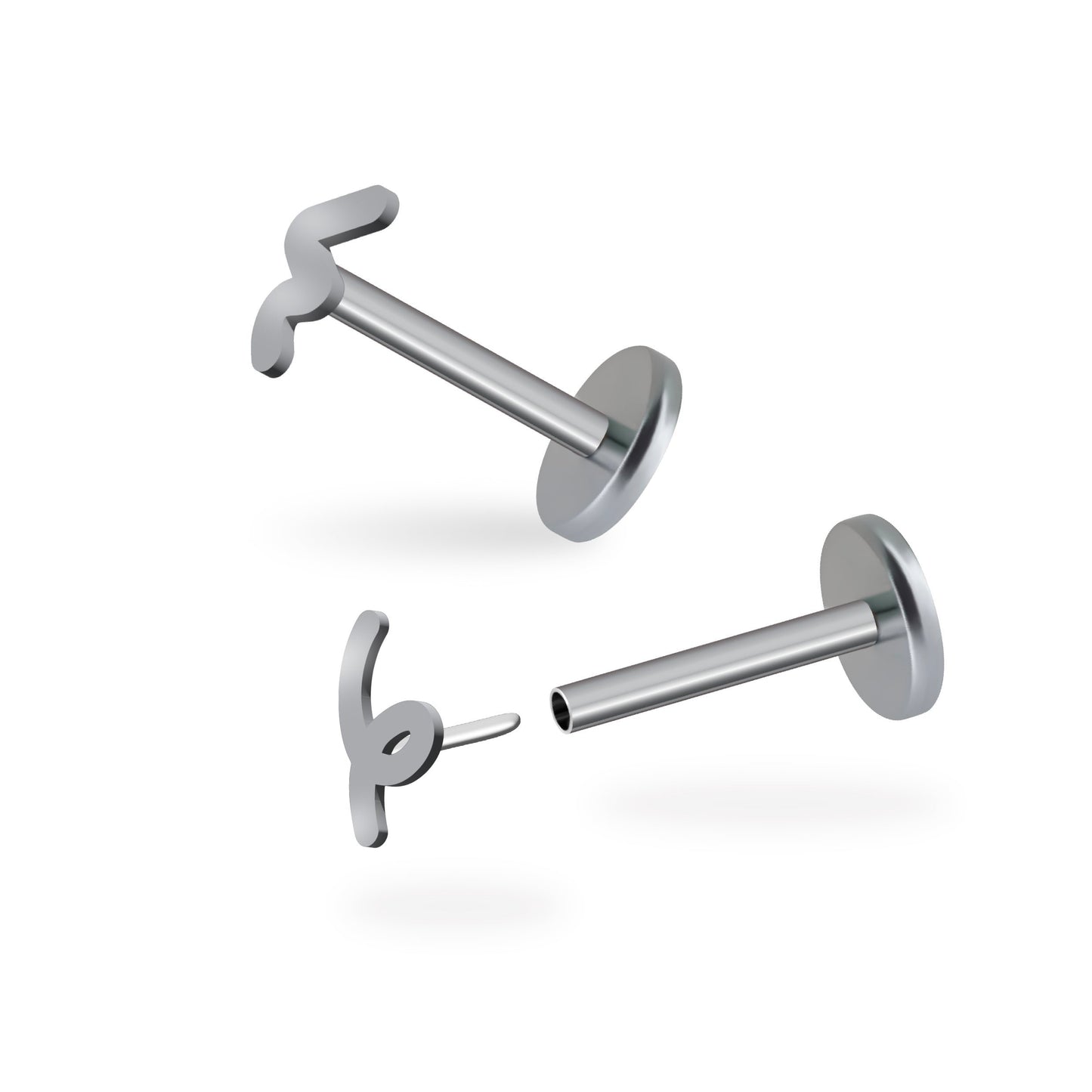 Doodle Line Titanium Flatback Earring