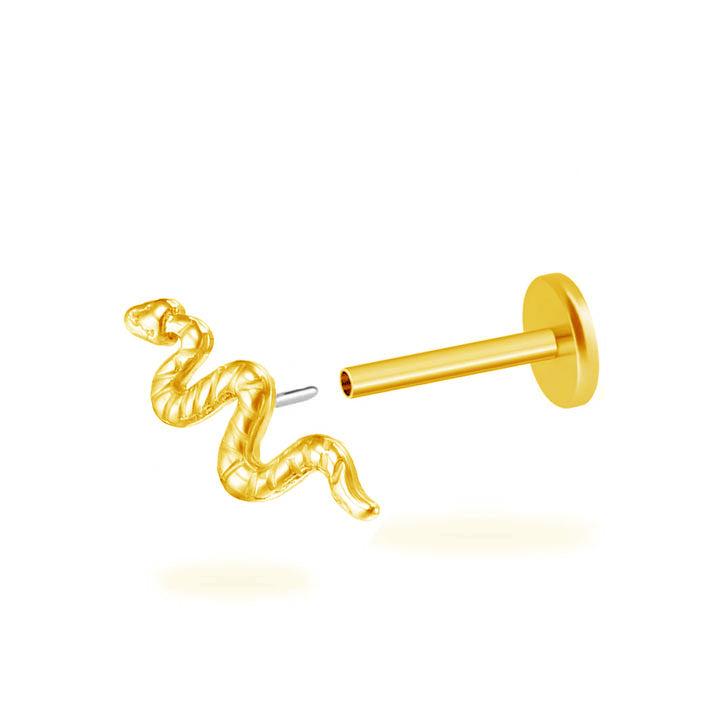 Snake Flatback Titanium Earring