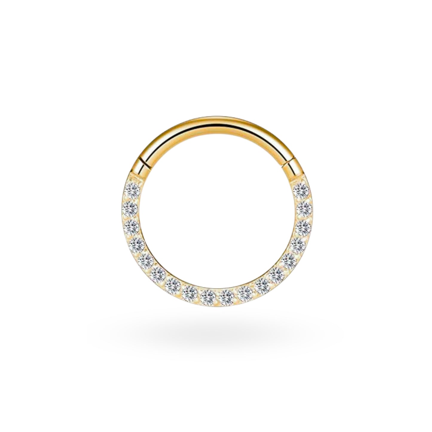 Titanium Side Studded CZ Clicker Hoop