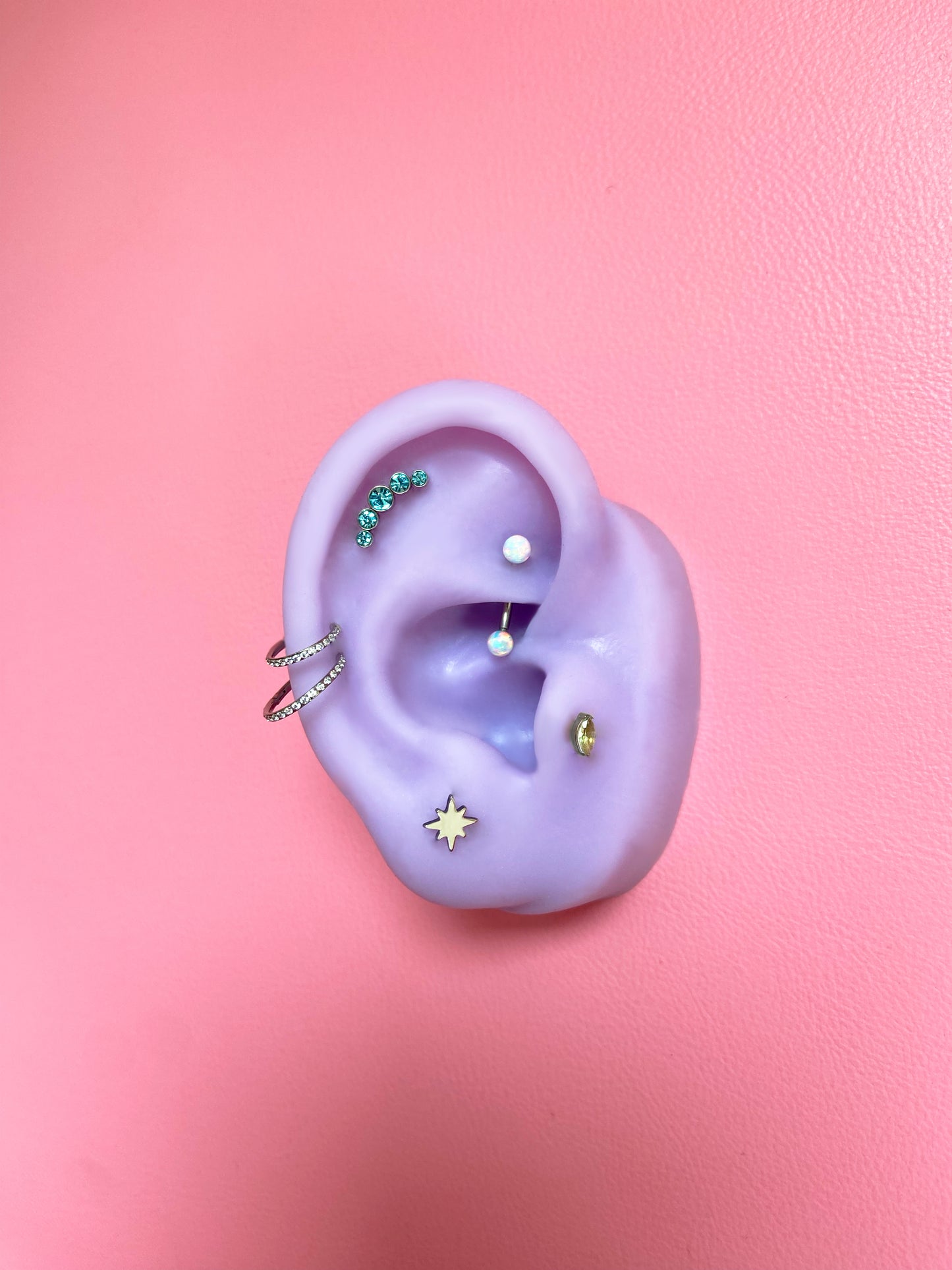 Two Side Opal Curved Barbell