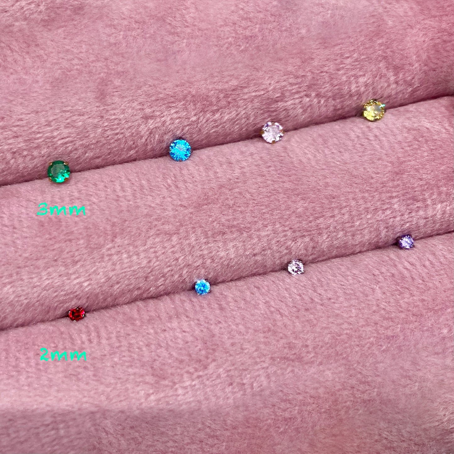 Colored CZ Flatback Titanium Earring