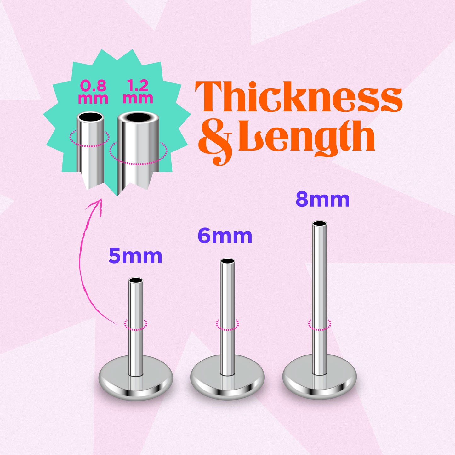 PiJi CZ Star Flatback Titanium Earring