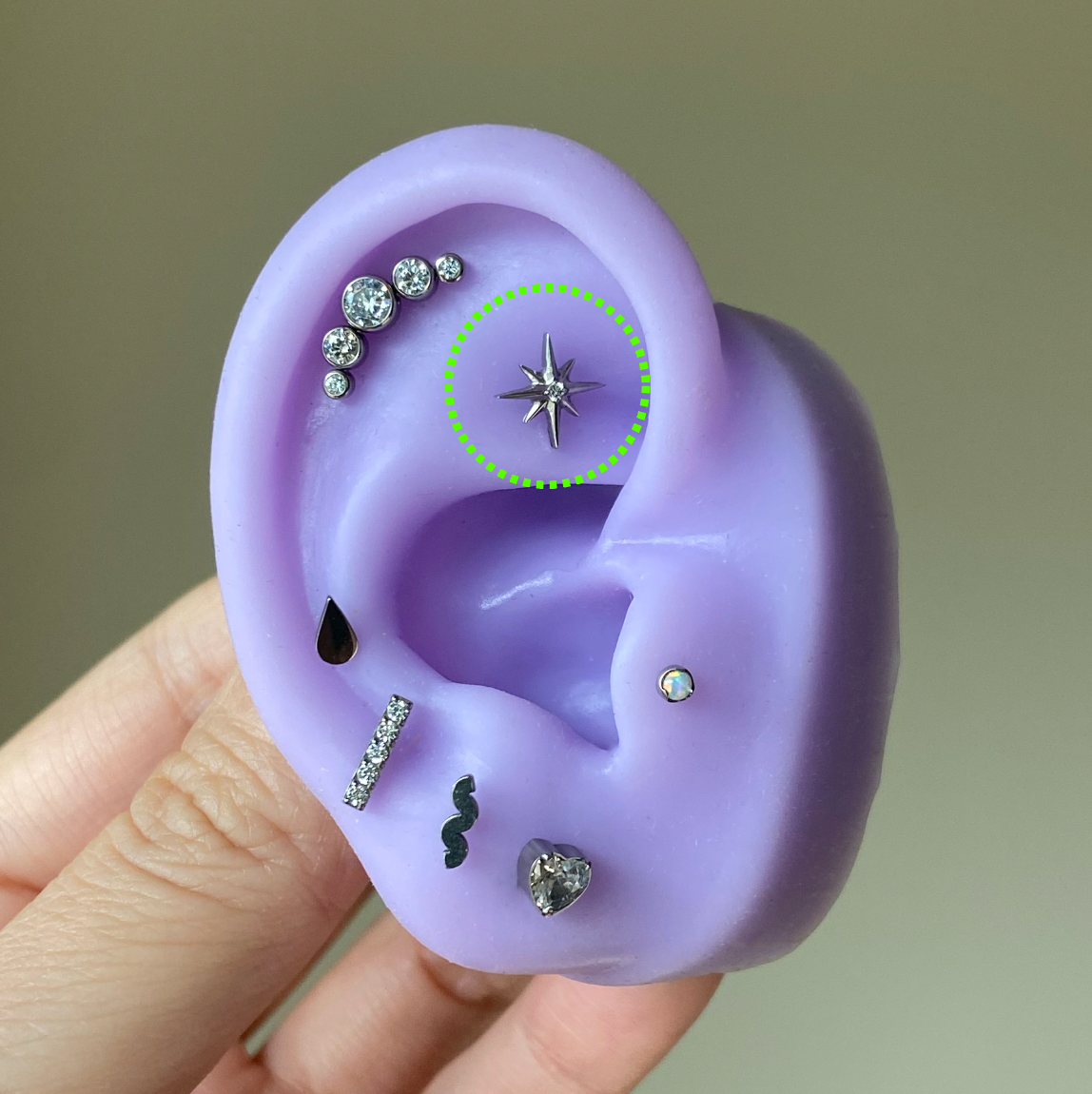 PiJi CZ Star Flatback Titanium Earring