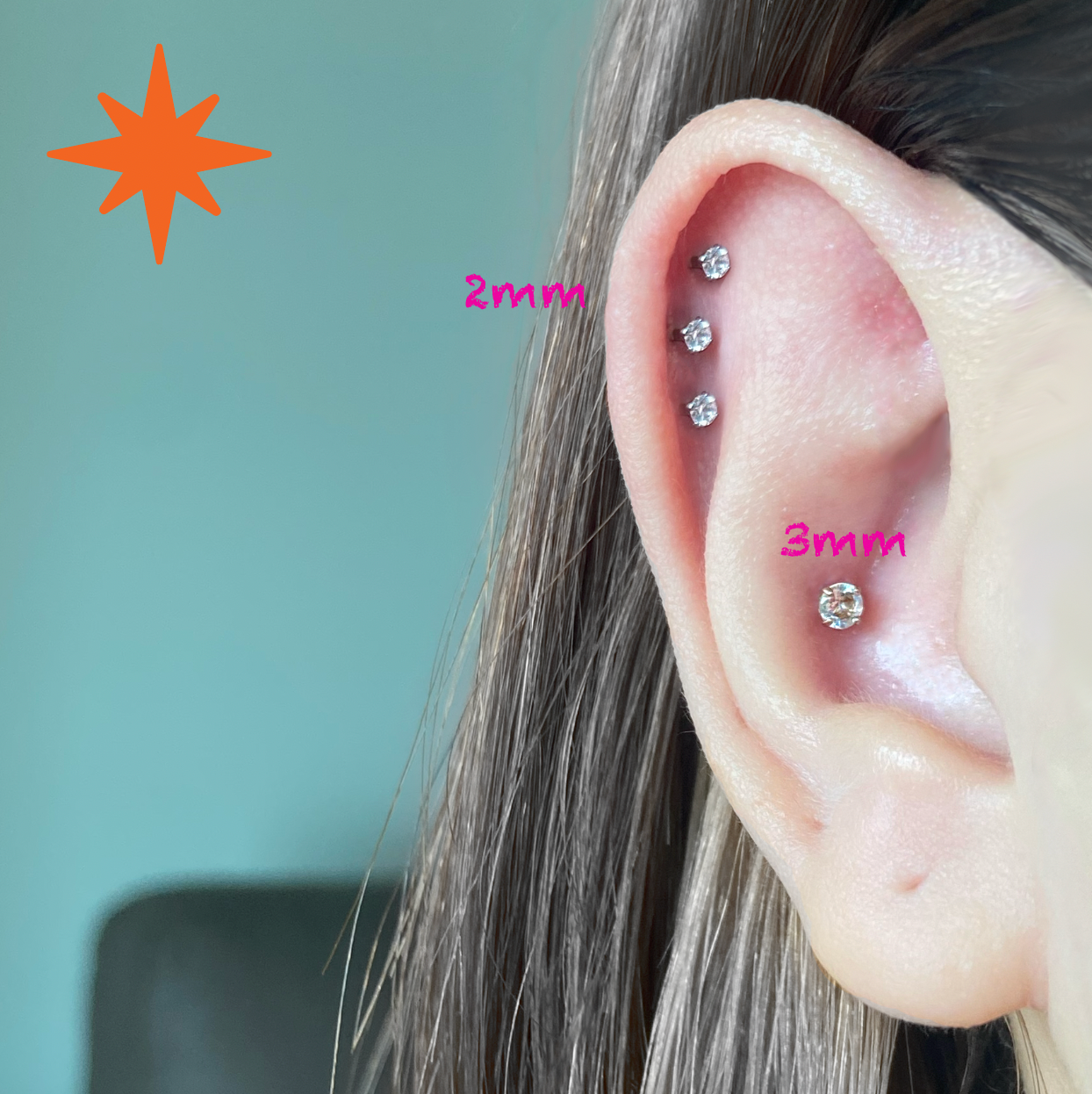 Everyday Classic CZ Flatback Titanium Earring