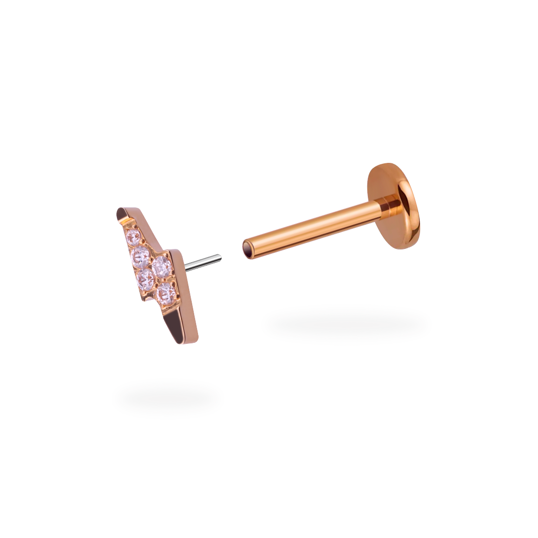 CZ Lightning Flatback Titanium Earring