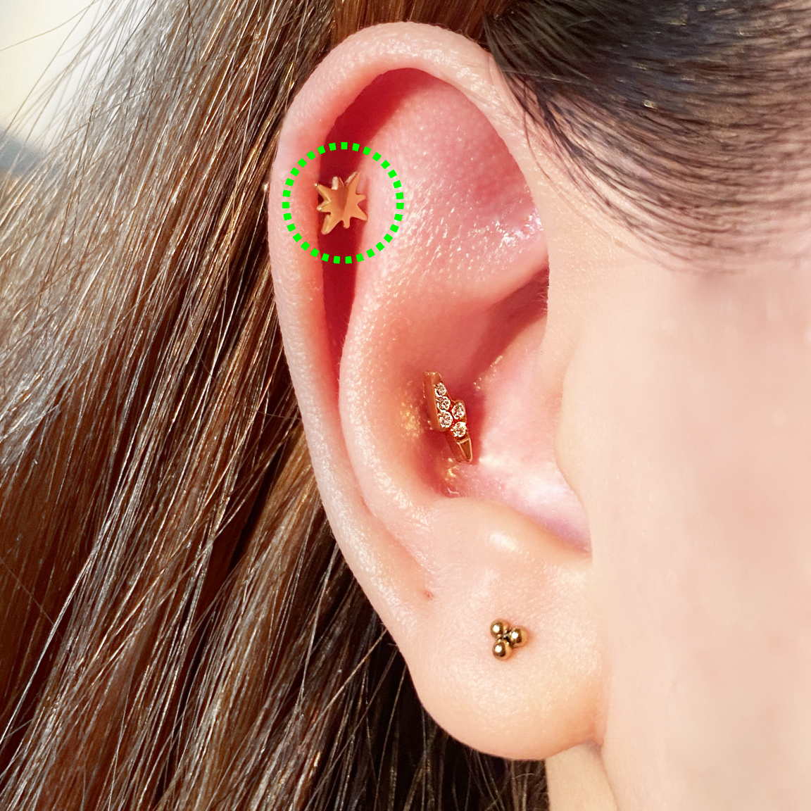 PiJi Logo Star Flatback Titanium Earring