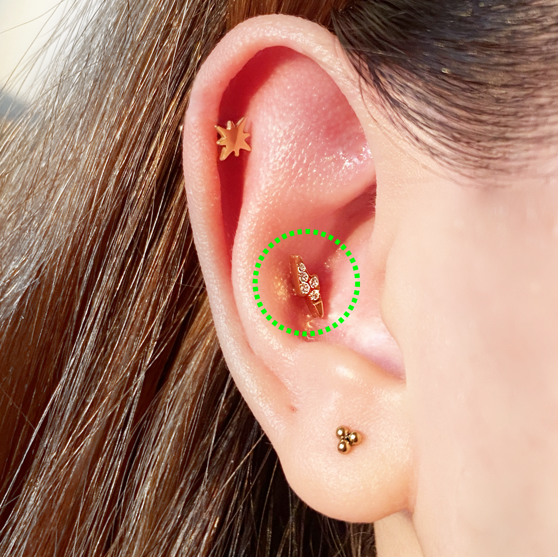 CZ Lightning Flatback Titanium Earring