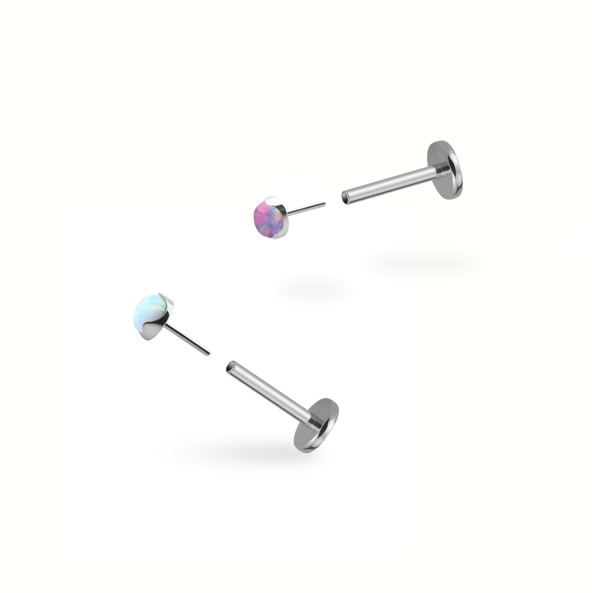 Faux Opal Flatback Titanium Earring