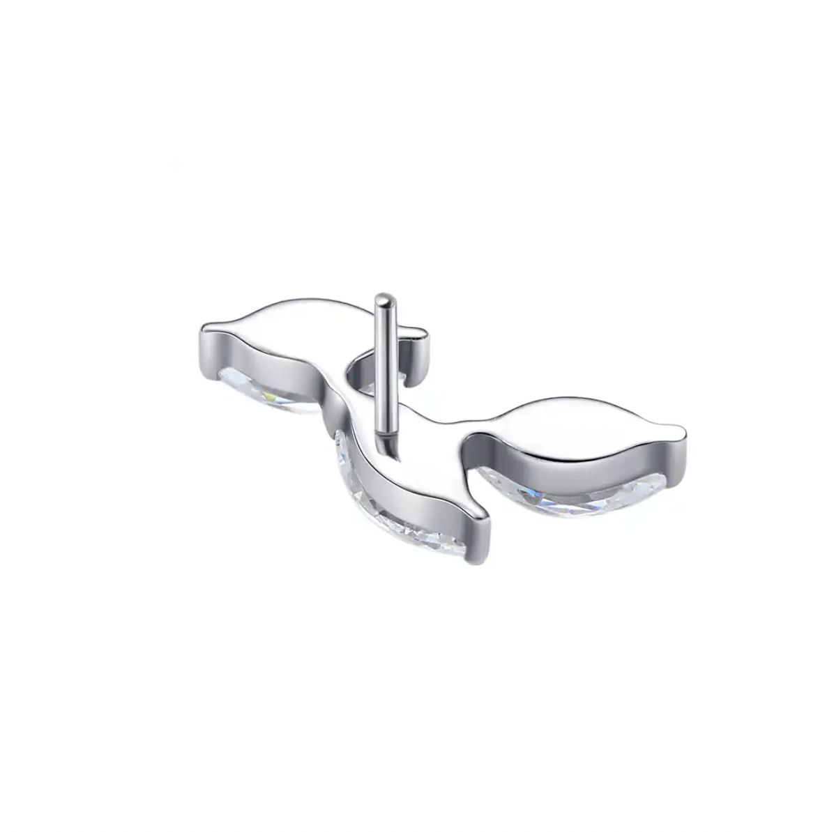 CZ Vine Flatback Titanium Earring