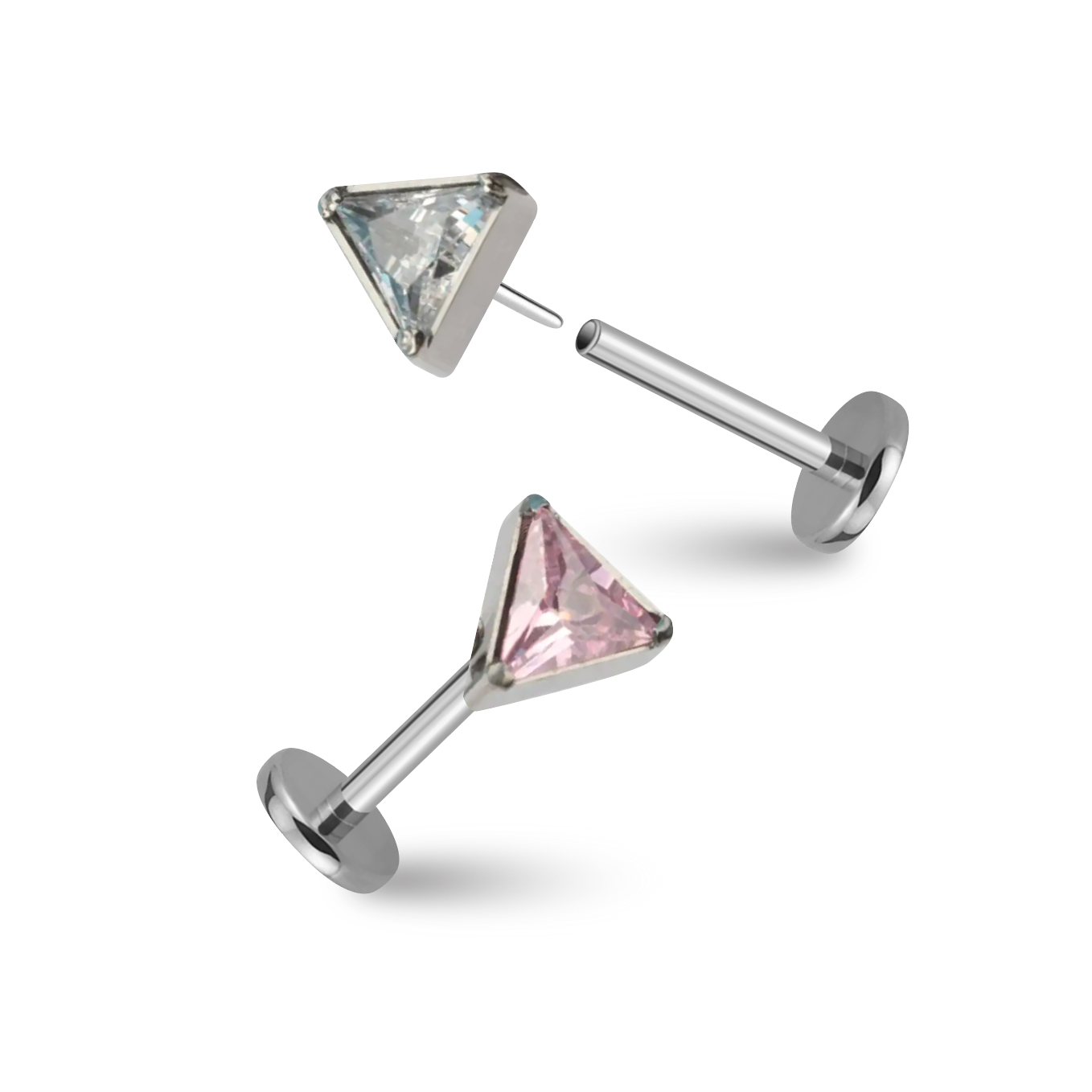 CZ Triangle Flatback Titanium Earring