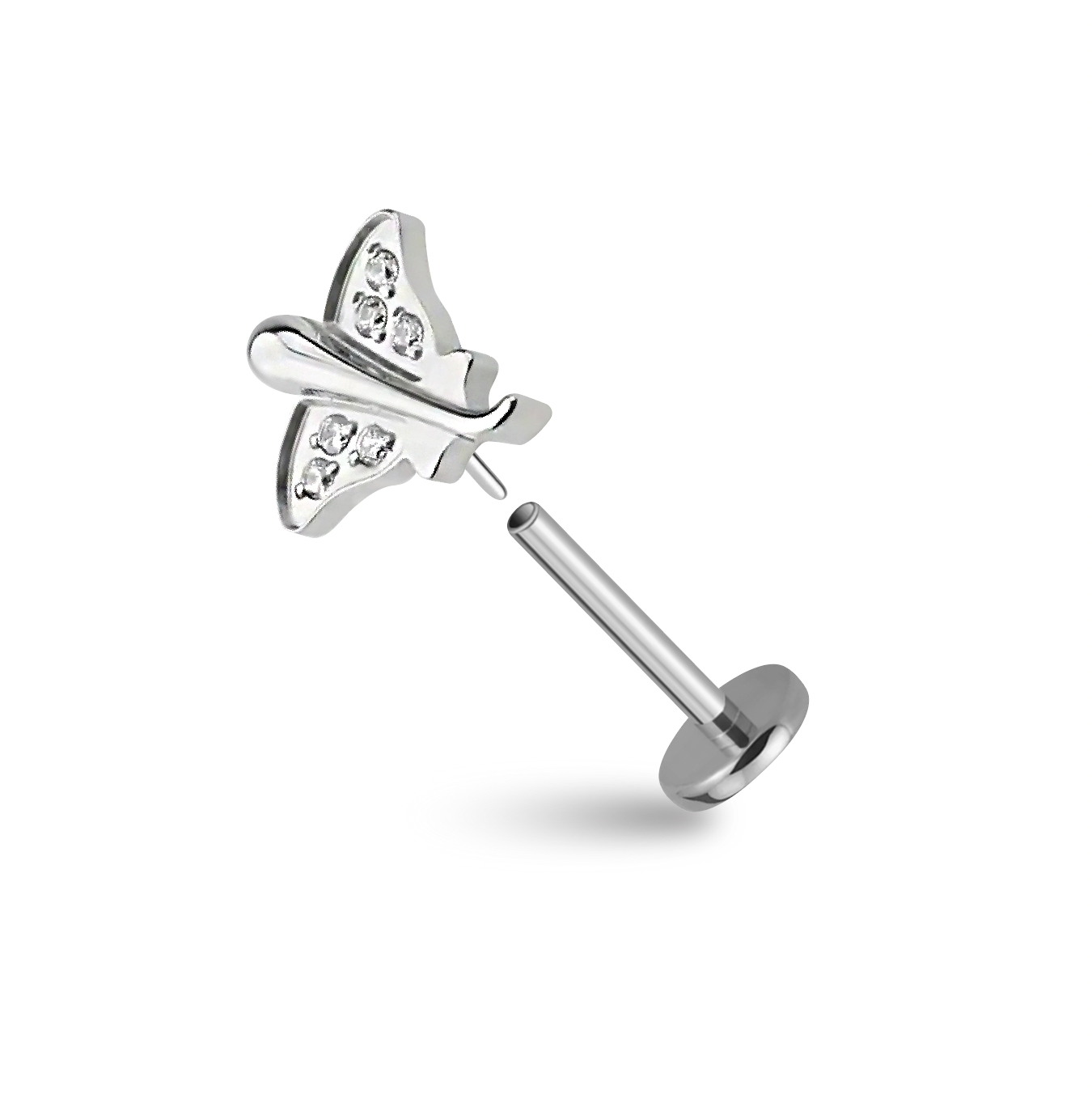 CZ Stingray Flatback Titanium Earring