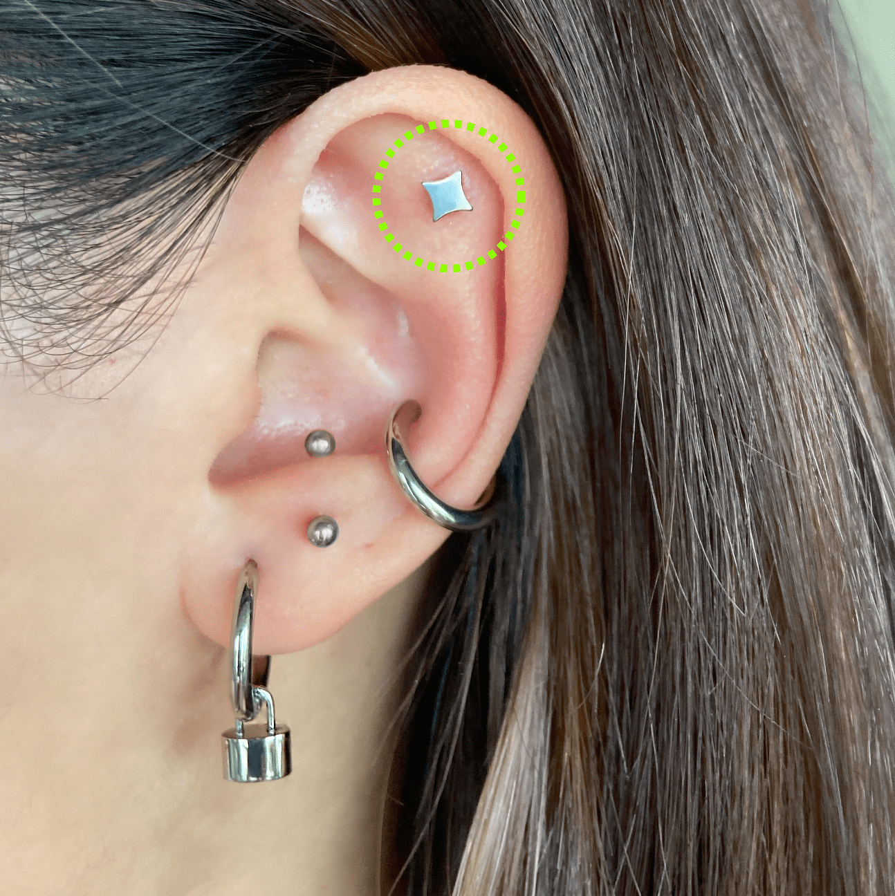 Marquise / Bling Star Reversible Titanium Flatback Earring