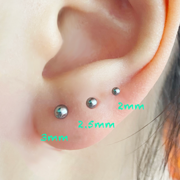 Classic Ball Titanium Flatback Earring