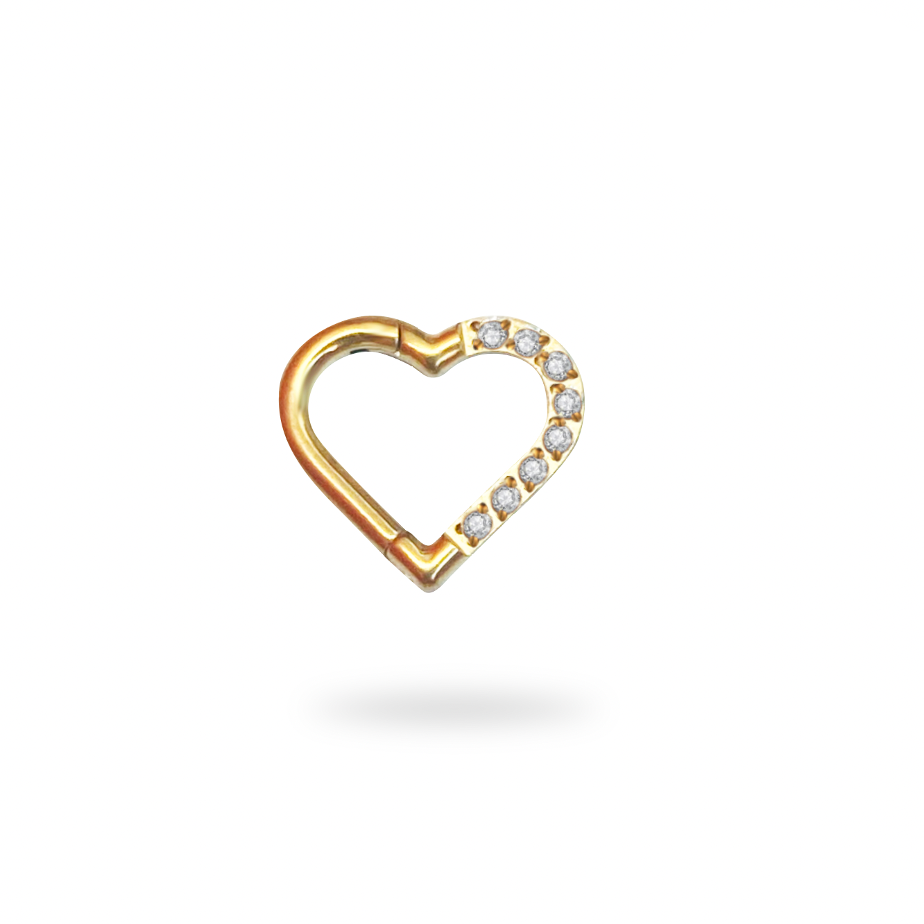 CZ Heart Clicker Hoop