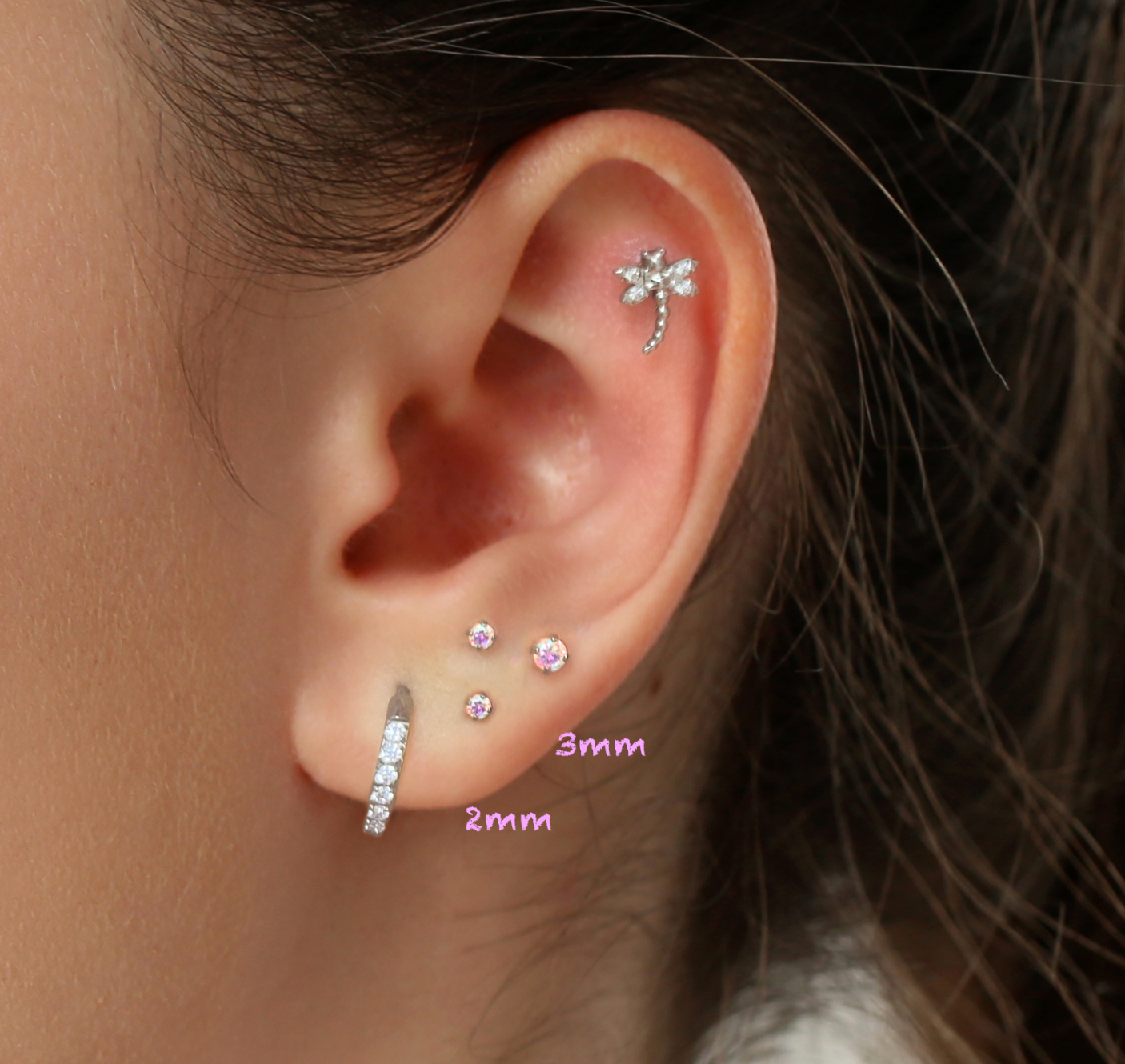 Aurora (AB) Colored CZ Titanium Earring