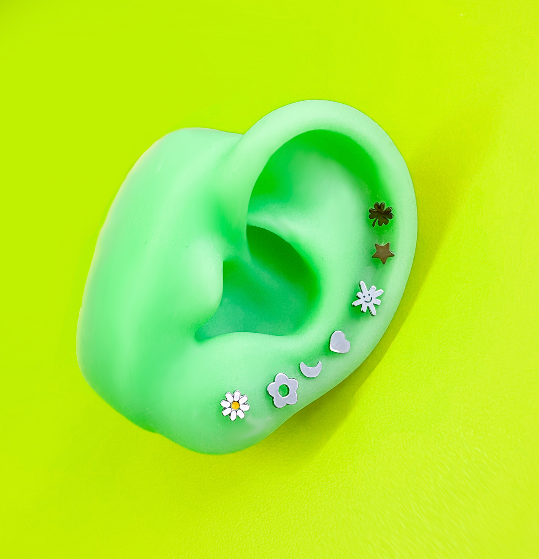 Blossom Flatback Titanium Earring