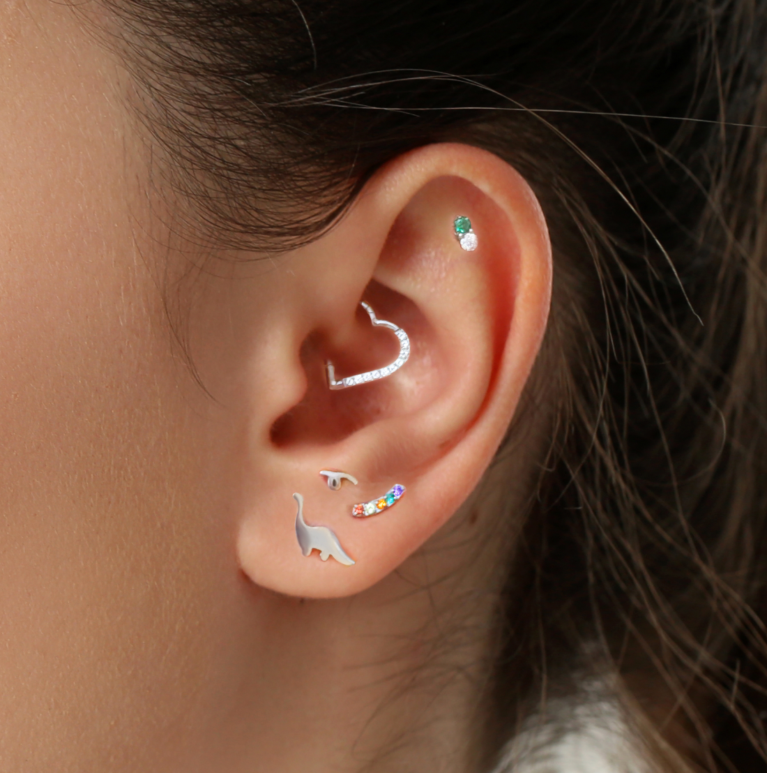 Dinosaur Flatback Titanium Earring