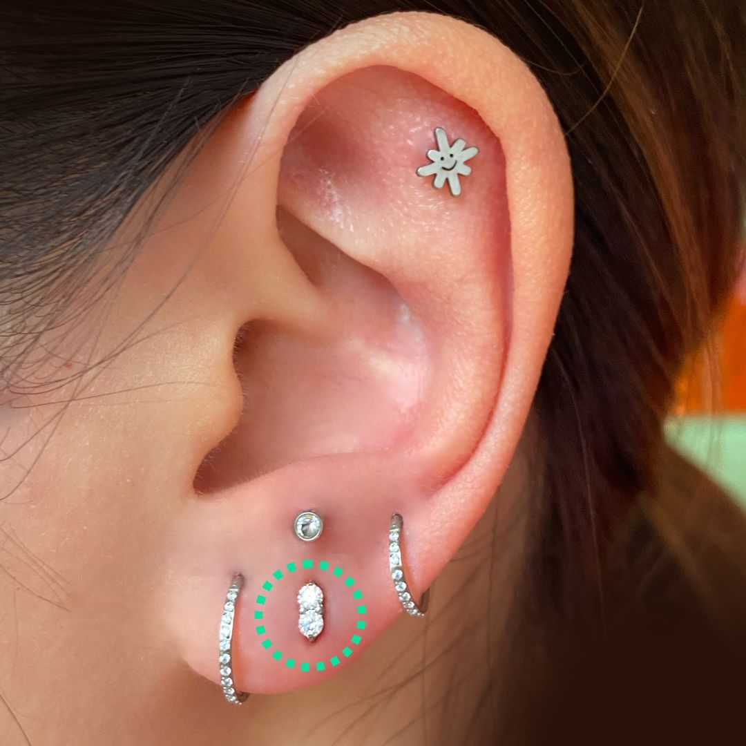 CZ Bling Capsule Flatback Titanium Earring