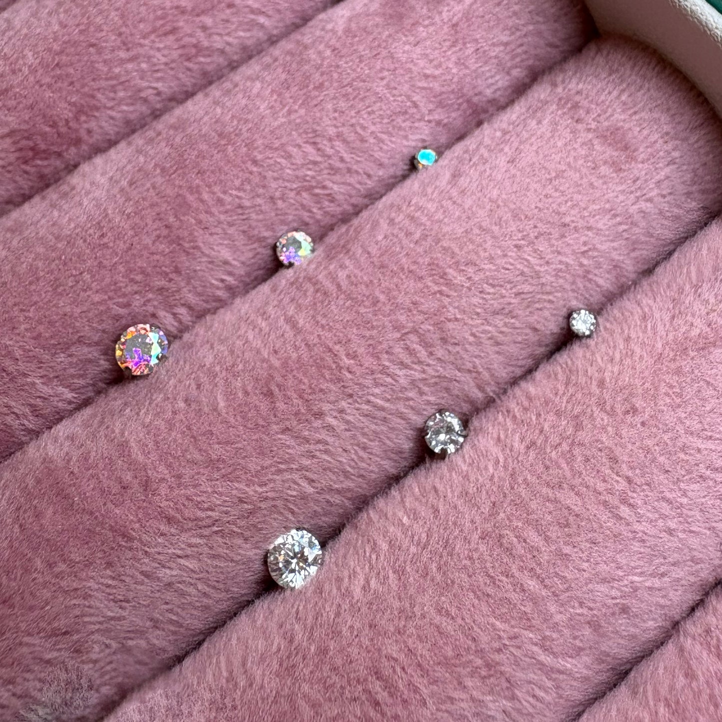 Aurora (AB) Colored CZ Titanium Earring