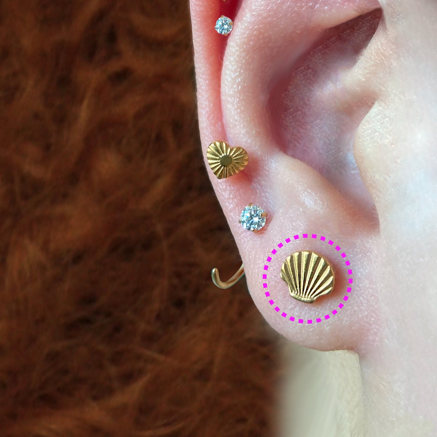 Shell Flatback Titanium Earring