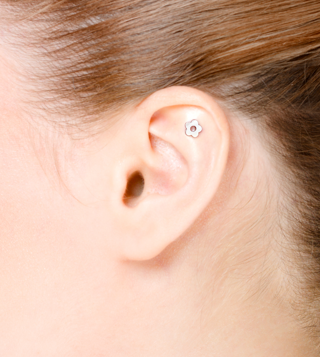 Blossom Flatback Titanium Earring