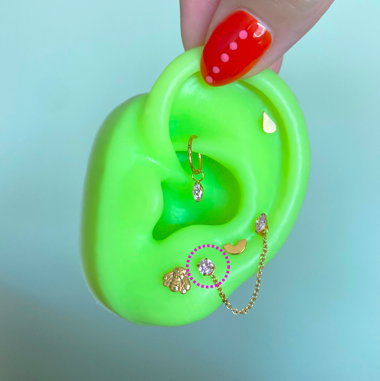Colored CZ Flatback Titanium Earring