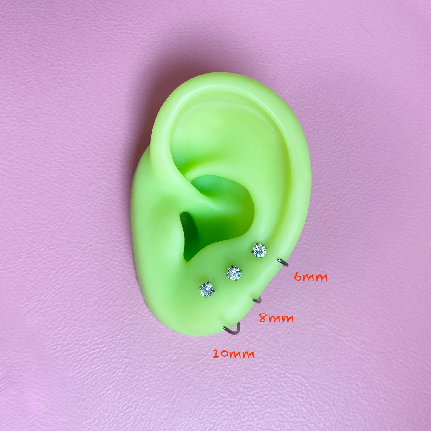 CZ Backless Titanium Earring