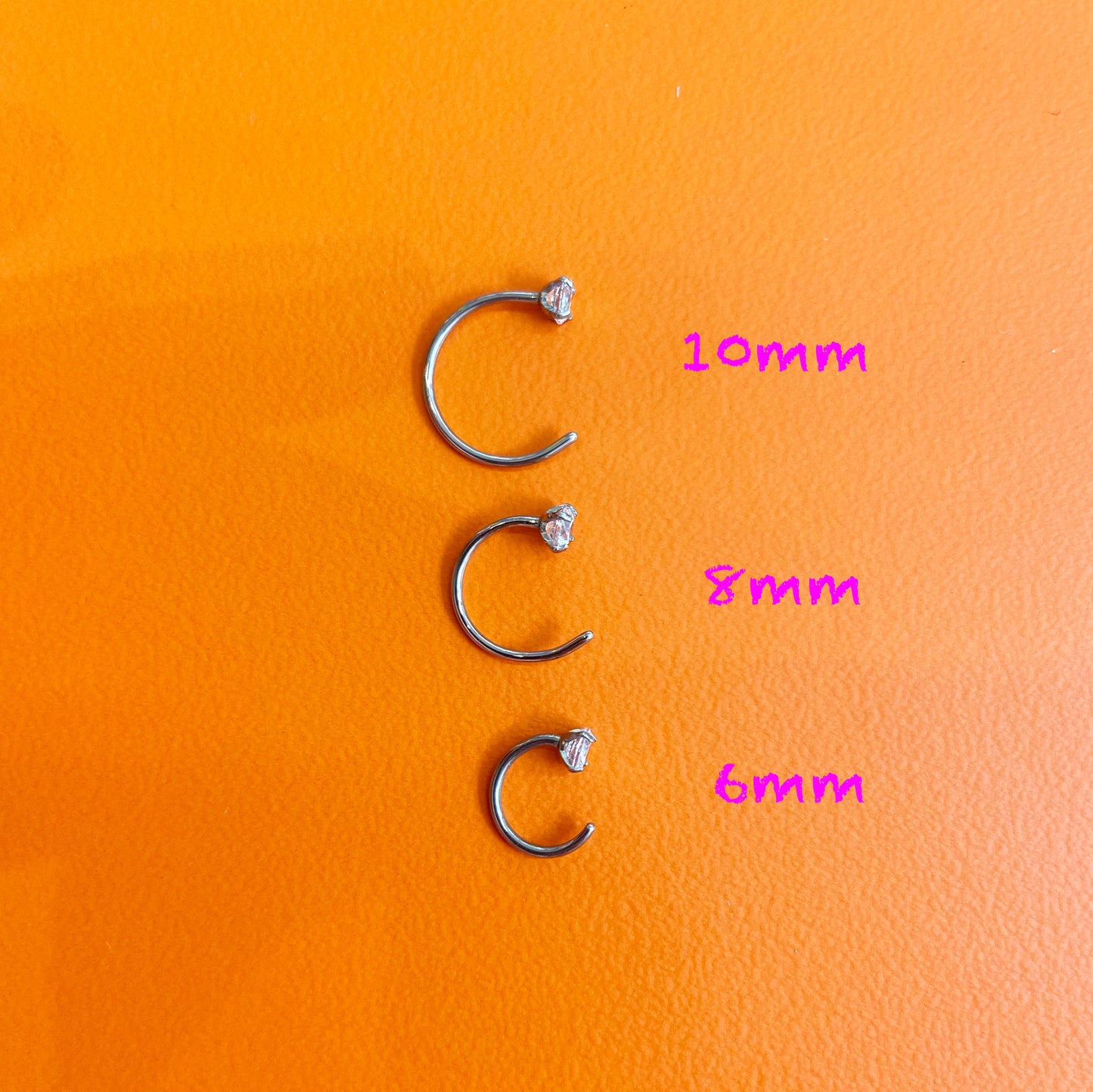 CZ Backless Titanium Earring