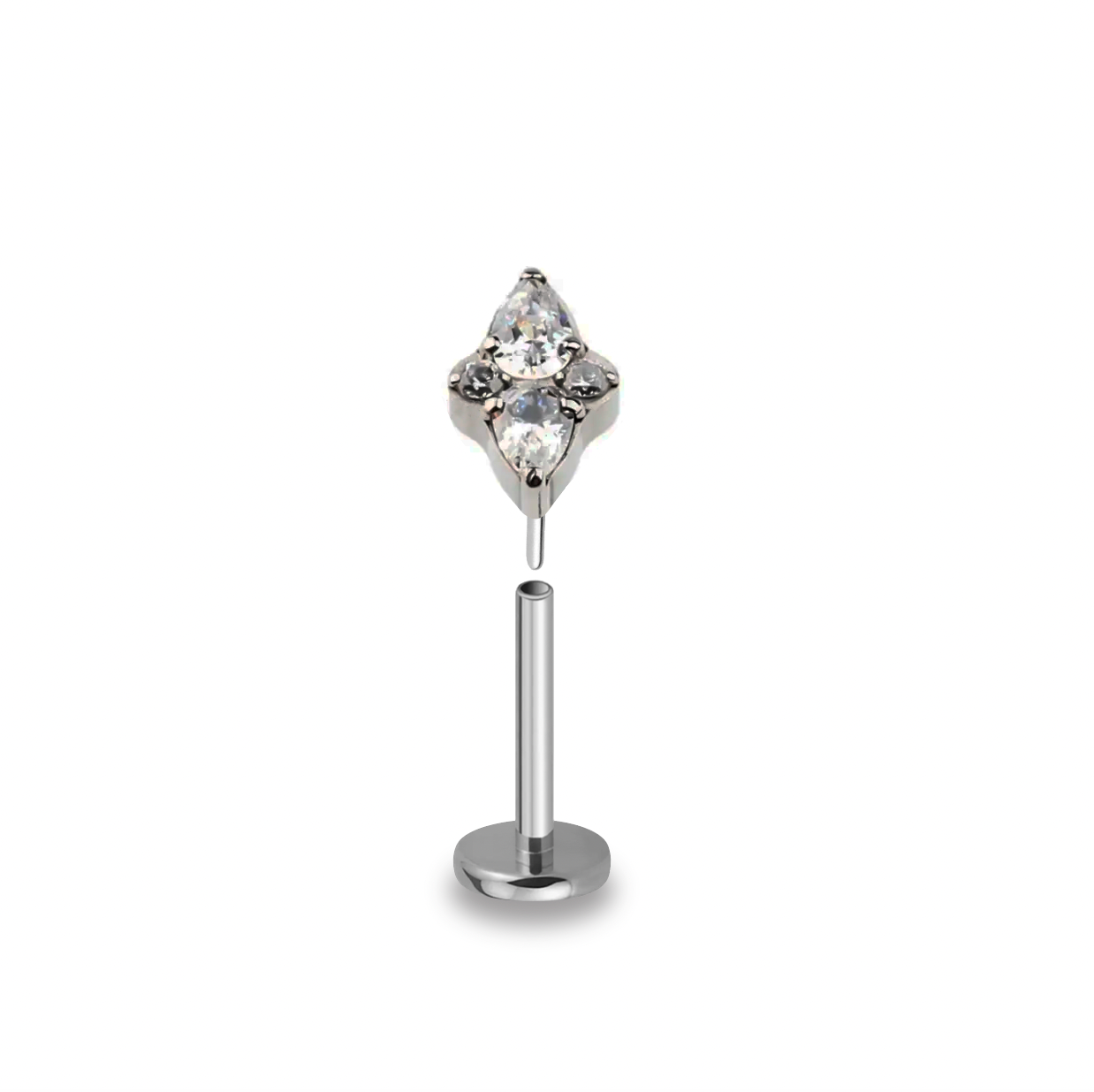 CZ Wink Wonder Flatback Titanium Earring