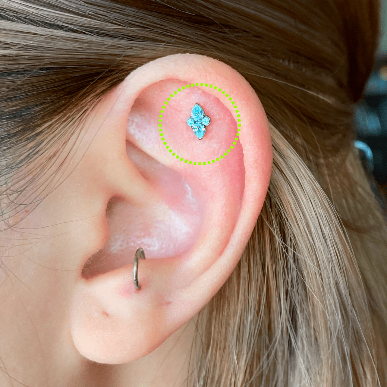 CZ Wink Wonder Flatback Titanium Earring