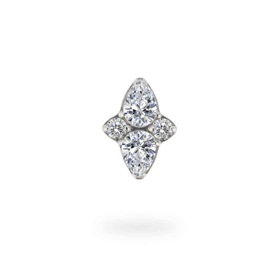 CZ Wink Wonder Flatback Titanium Earring