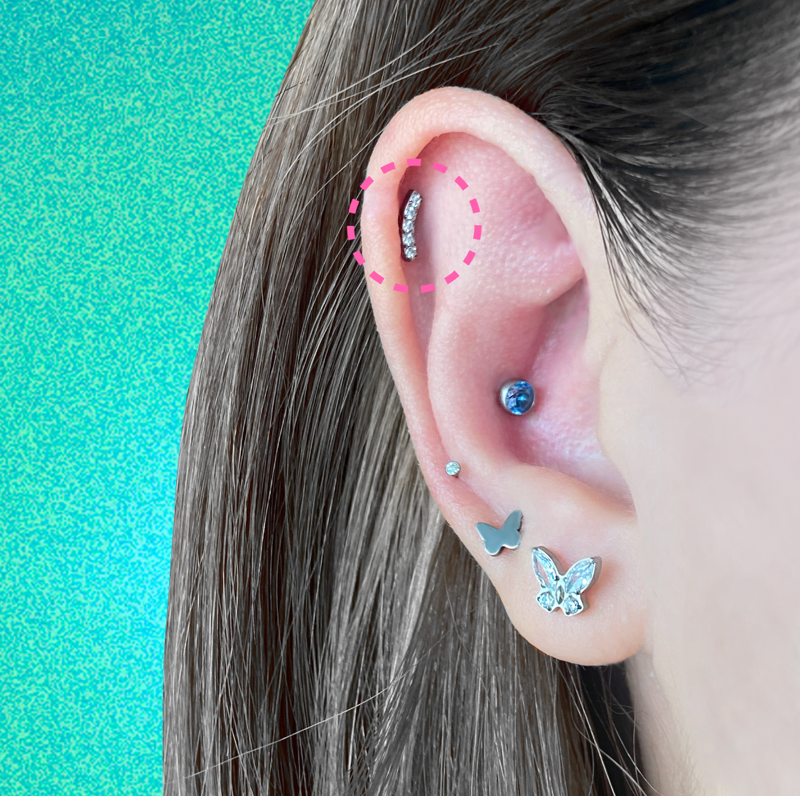 CZ Curved Flatback Earring