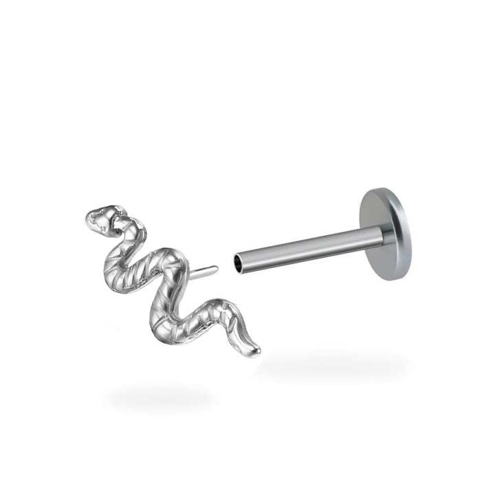 Snake Flatback Titanium Earring