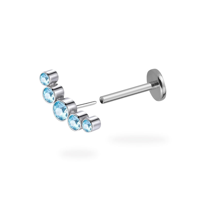 CZ Bubble Flatback Top Titanium Flatback Earring