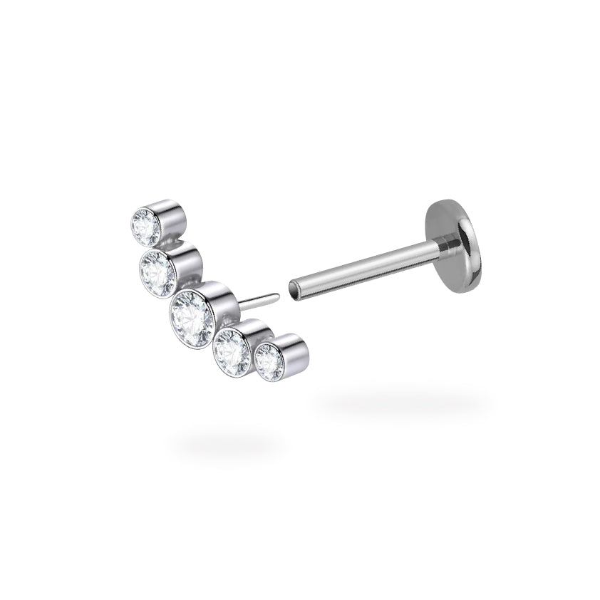 CZ Bubble Flatback Top Titanium Flatback Earring