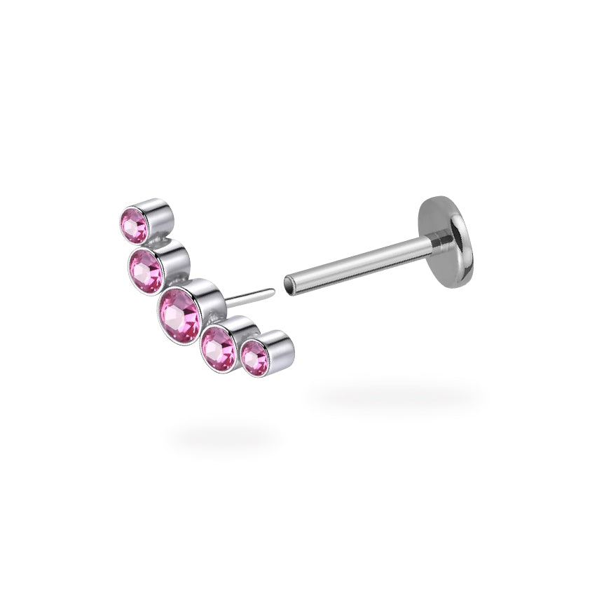 CZ Bubble Flatback Top Titanium Flatback Earring