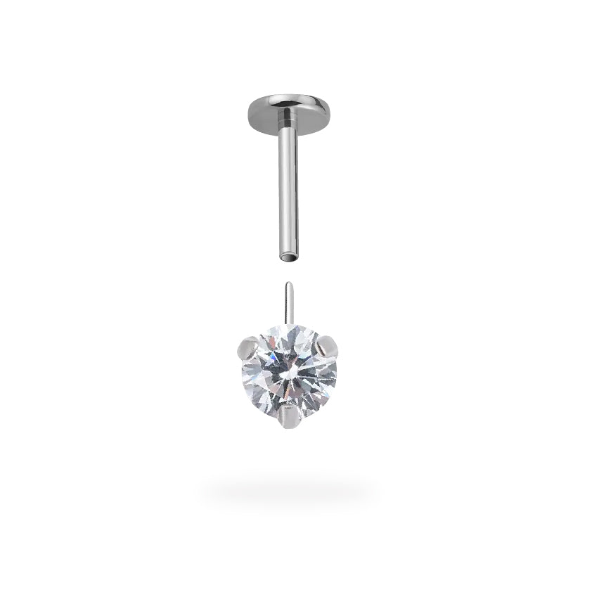 CZ Front-Facing Flatback Titanium Earring