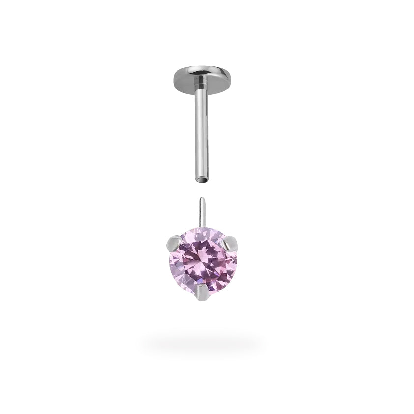 CZ Front-Facing Flatback Titanium Earring