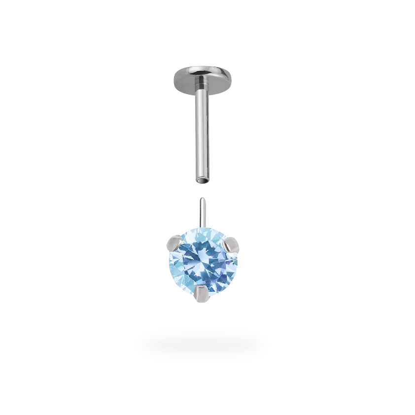 CZ Front-Facing Flatback Titanium Earring