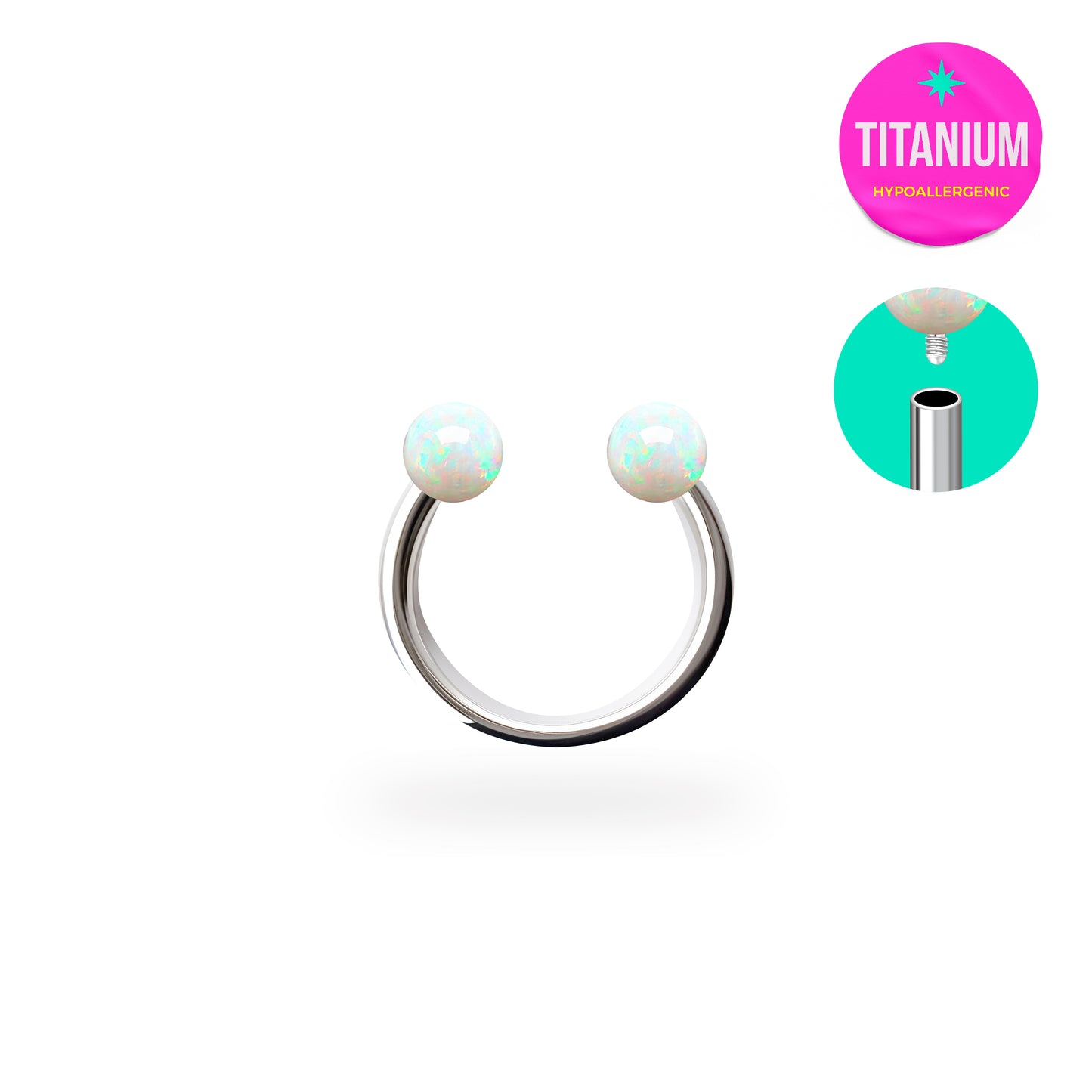 Opal Horseshoe Circular Barbell