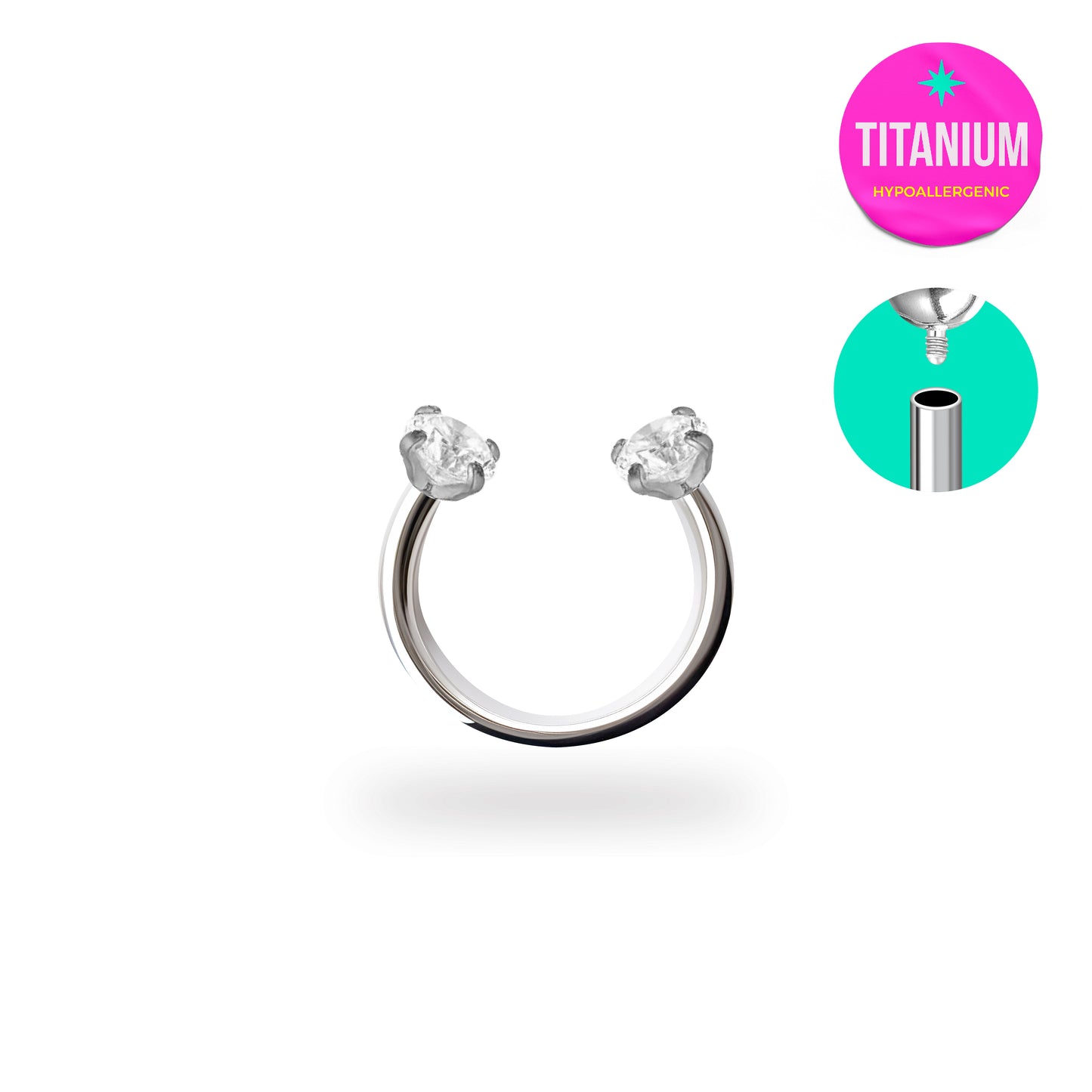 CZ Horseshoe Circular Barbell