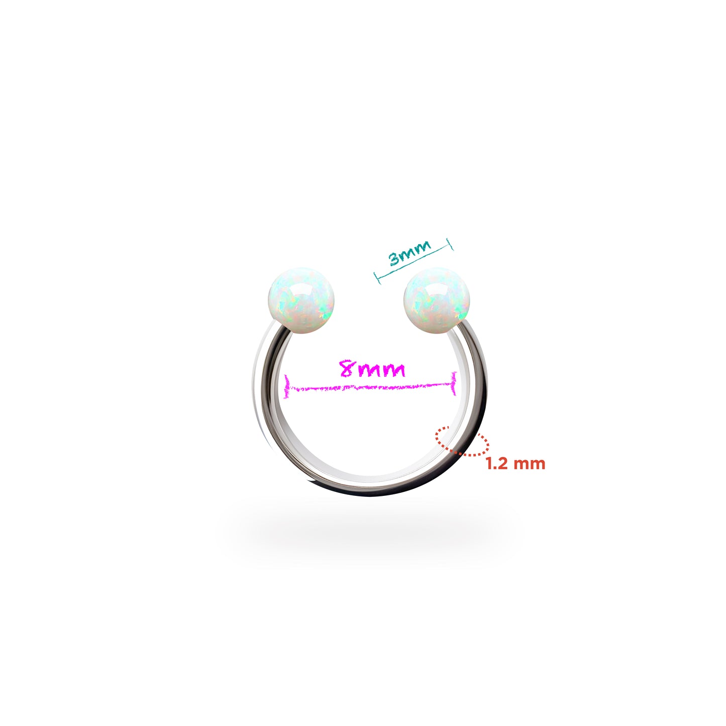Opal Horseshoe Circular Barbell