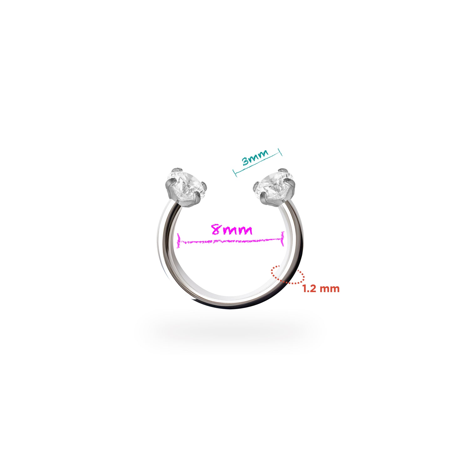 CZ Horseshoe Circular Barbell