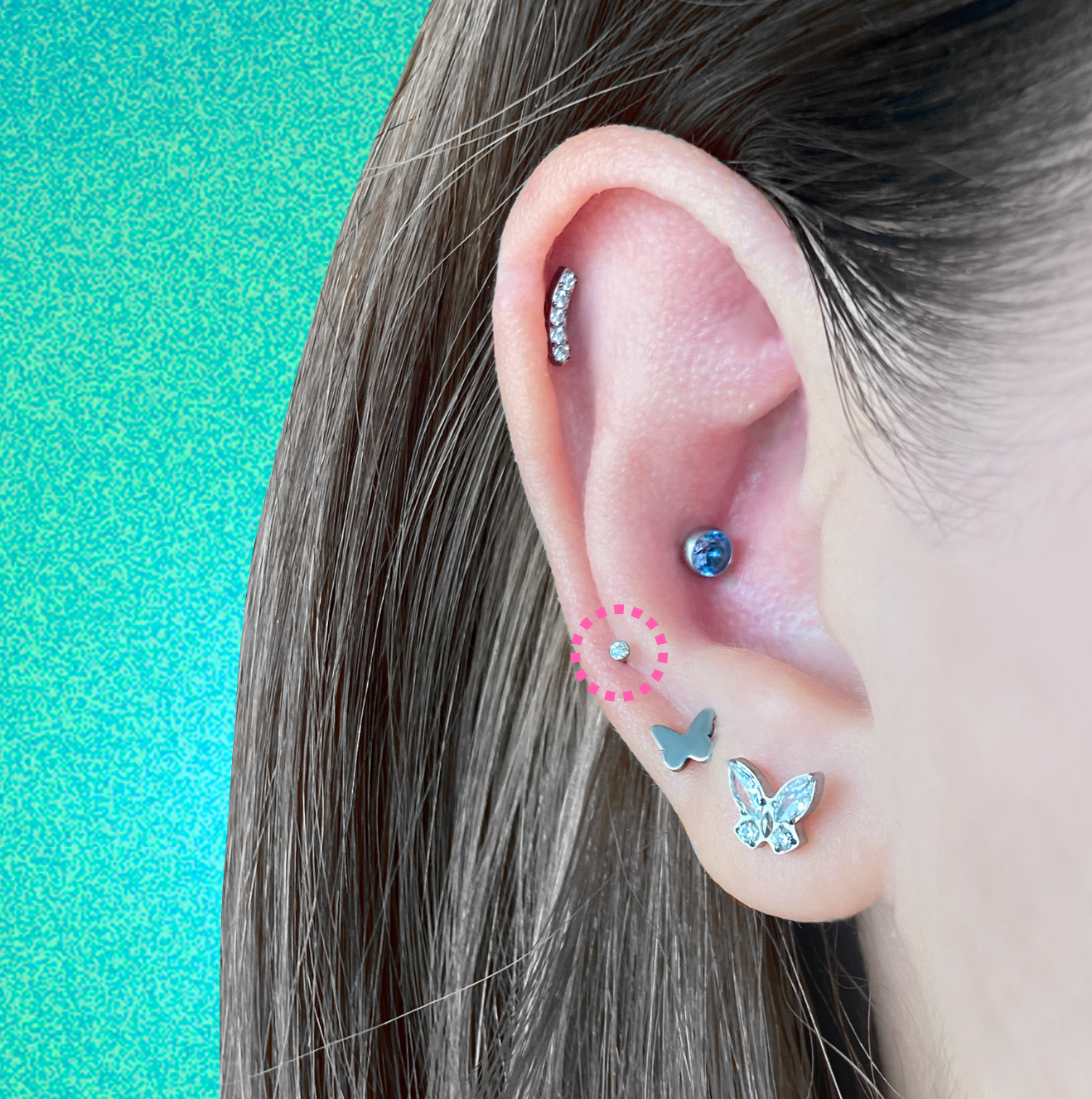 Micro CZ Flatback Titanium Earring