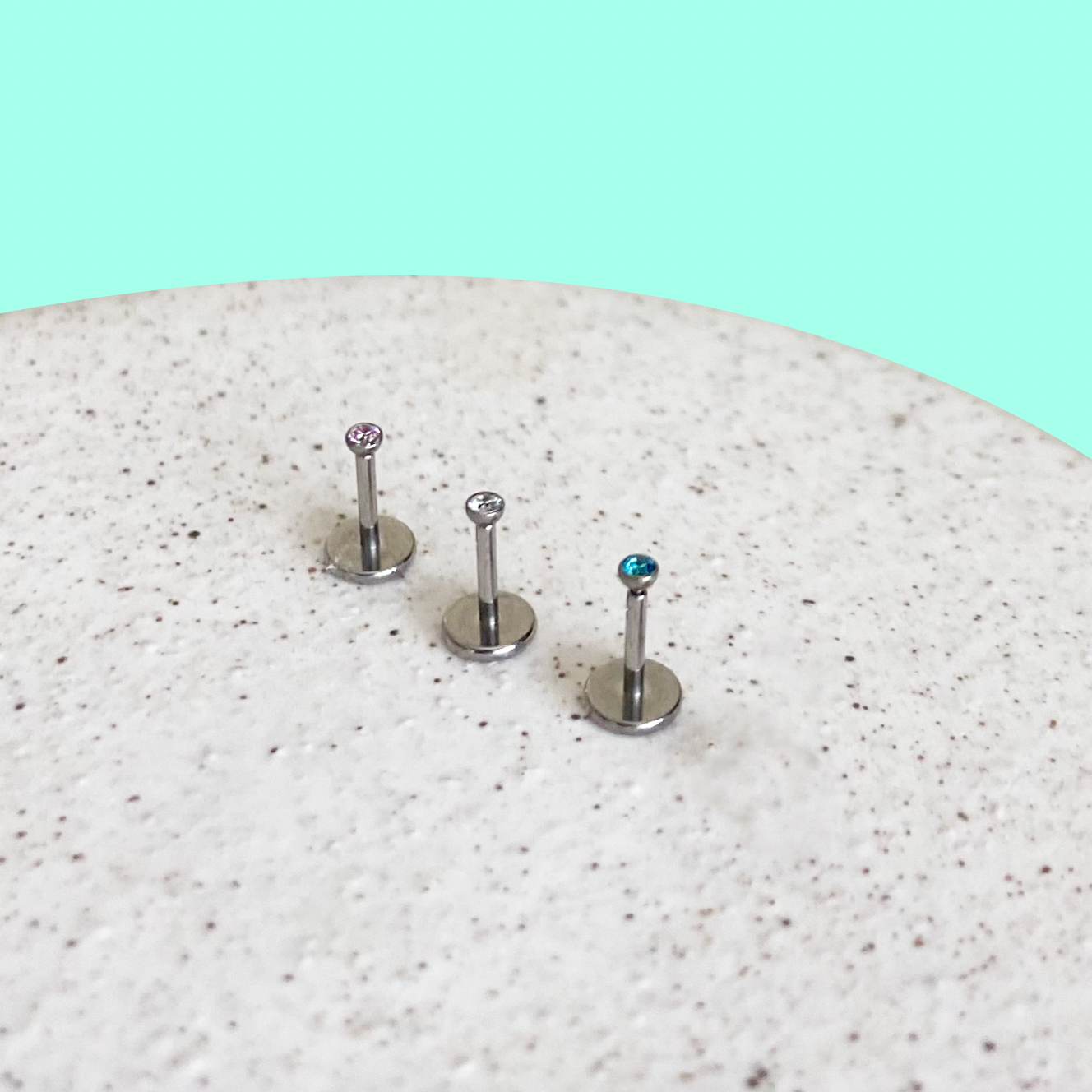 Micro CZ Flatback Titanium Earring