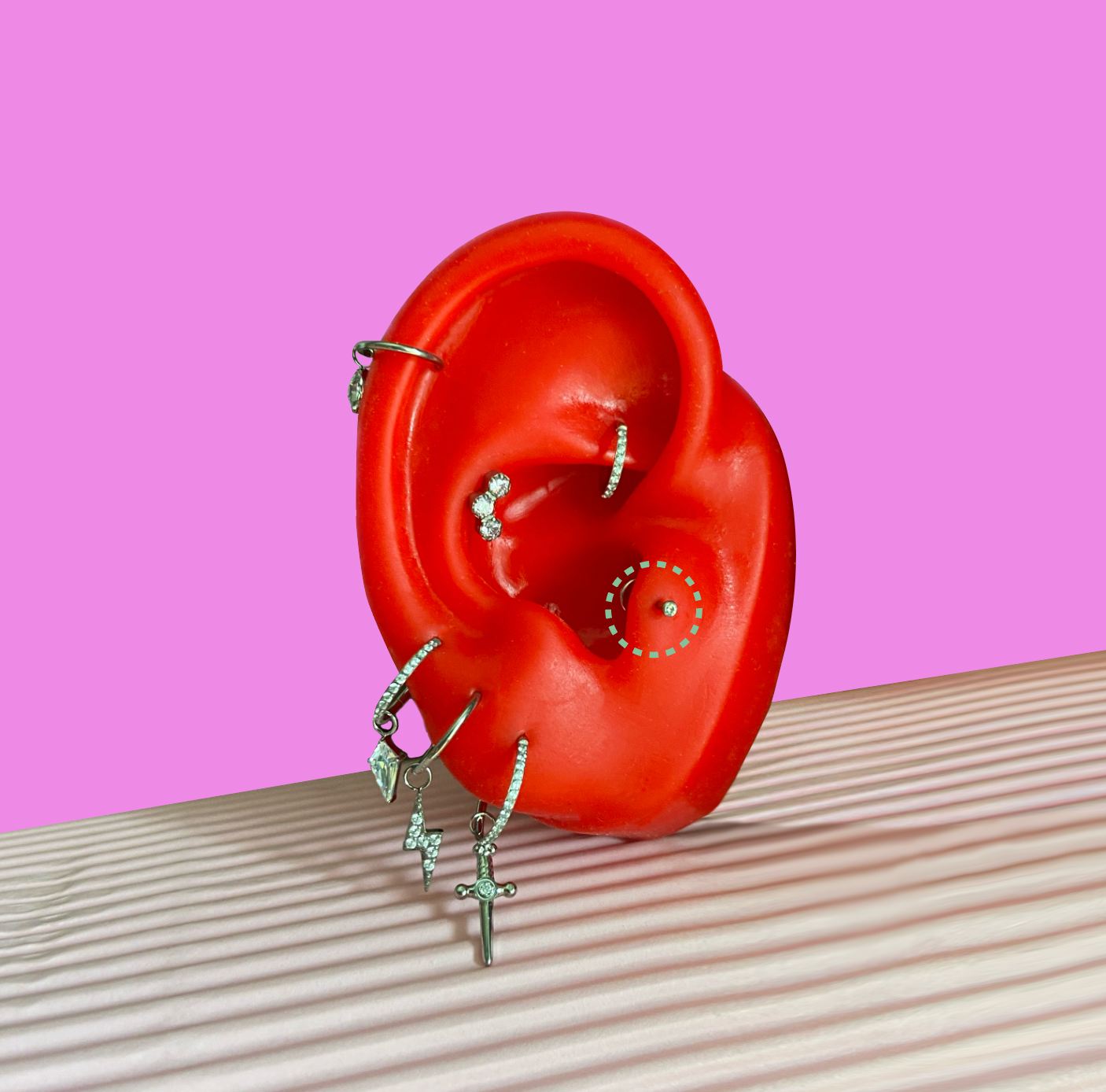 Micro CZ Flatback Titanium Earring