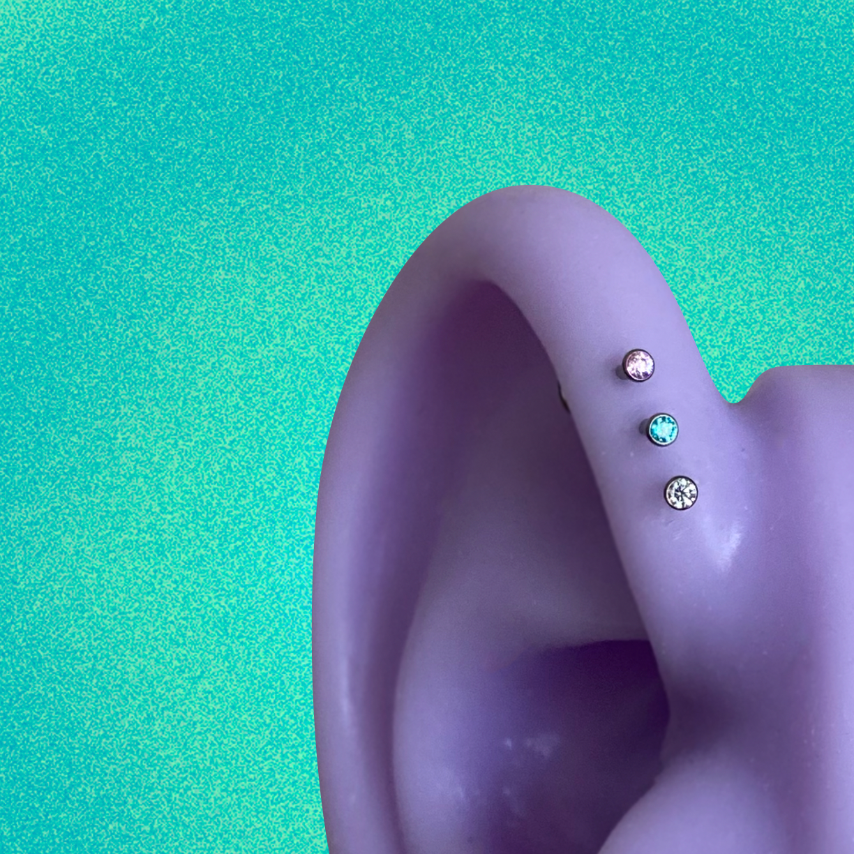 Micro CZ Flatback Titanium Earring