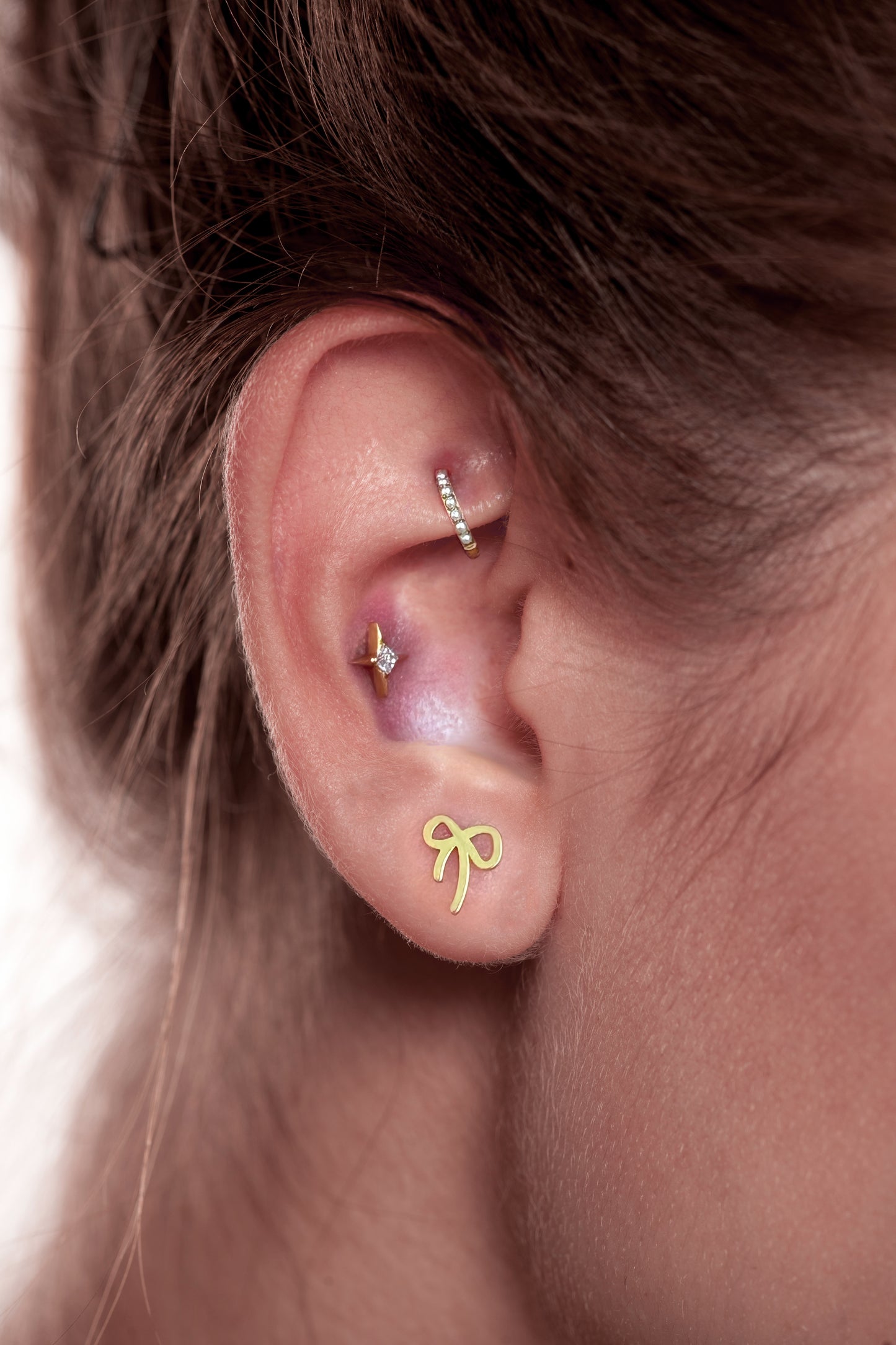 CZ Bling Star Flatback Titanium Earring